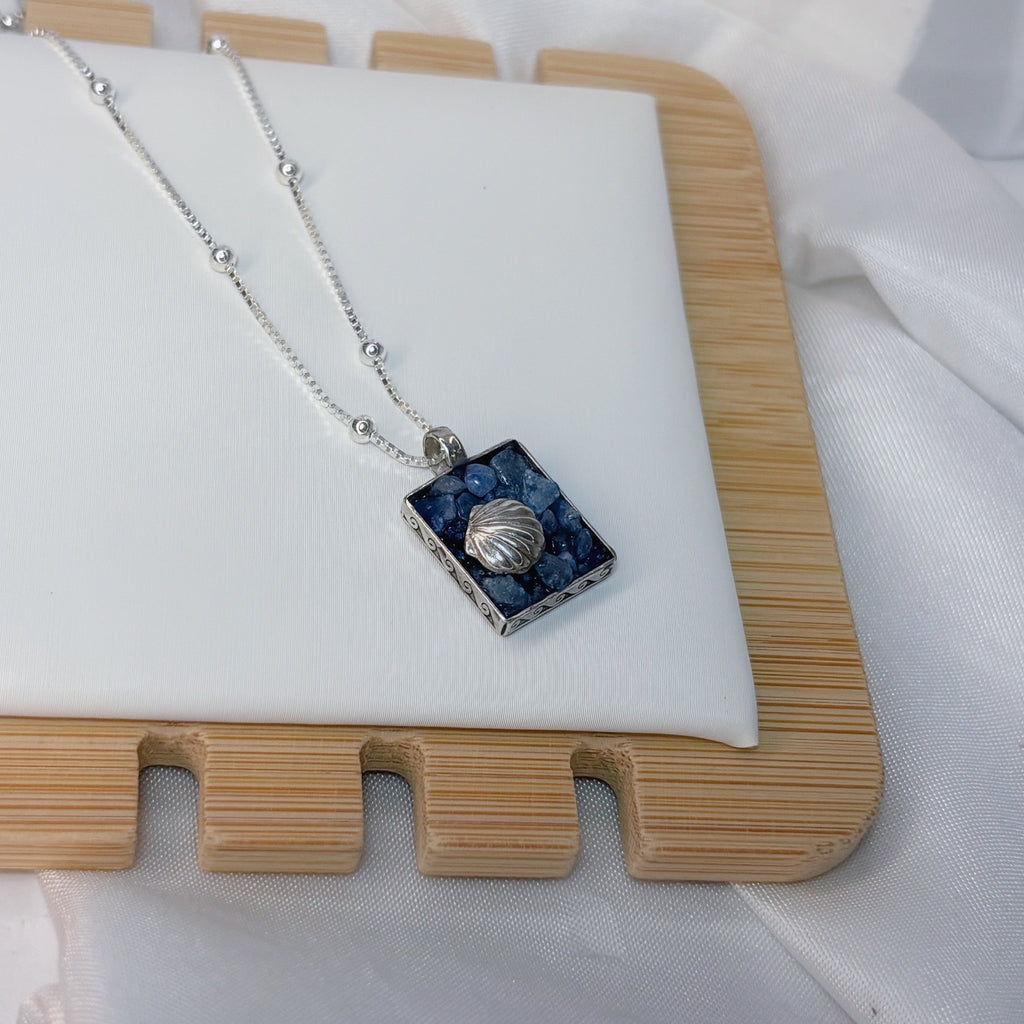 Colar caixa pedraria mar doce lar prata 925