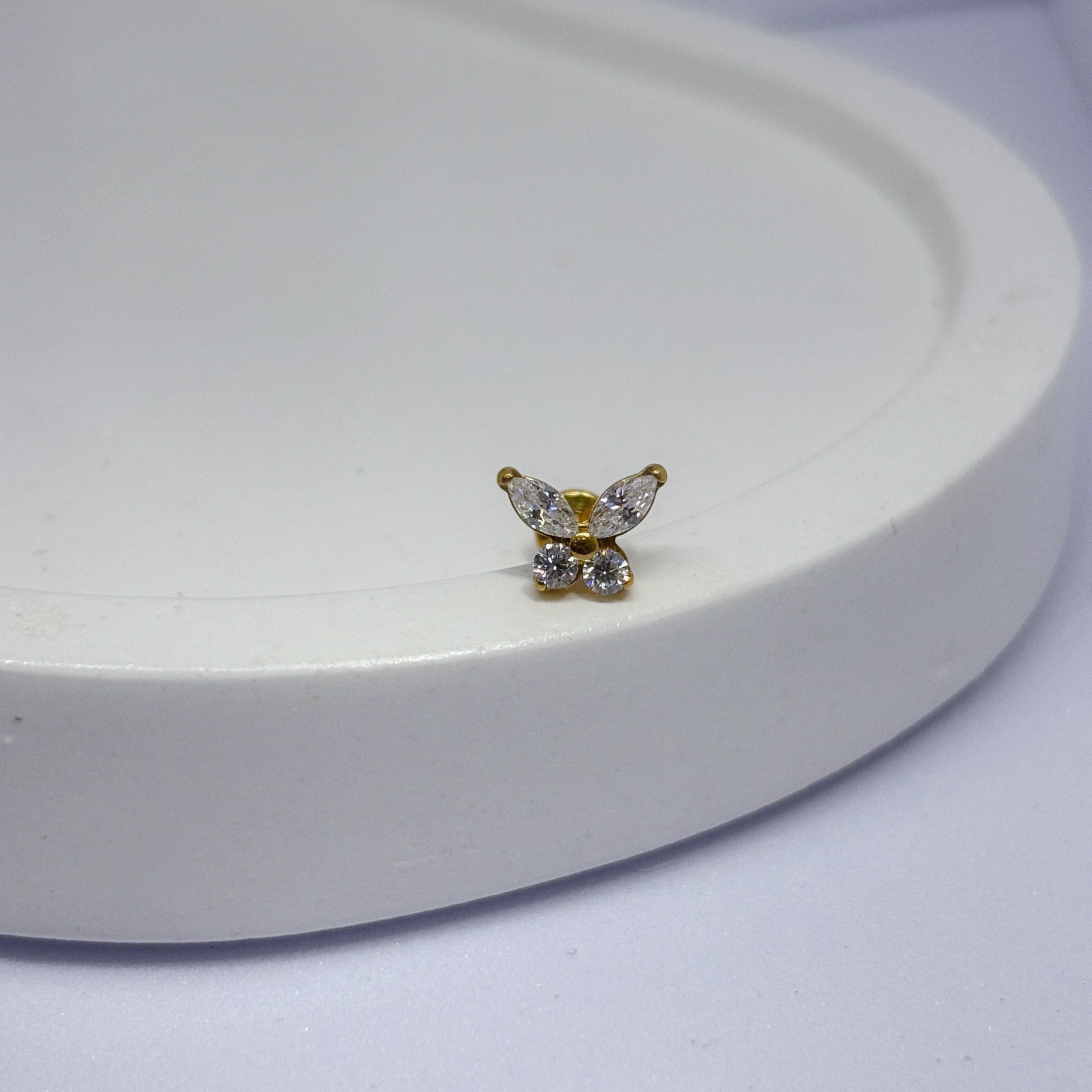 Piercing labret butterfly