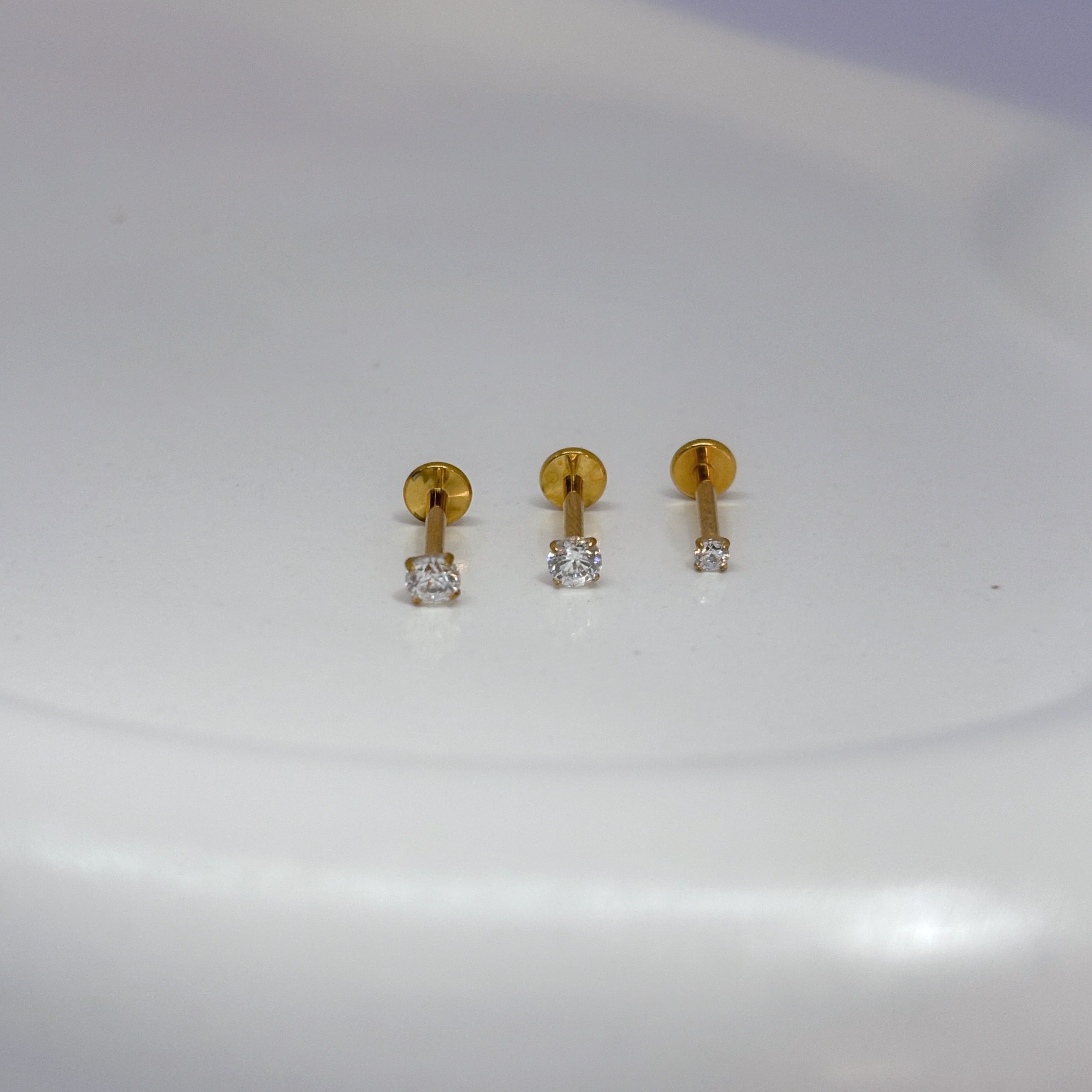 Piercing labret ponto de luz 3mm