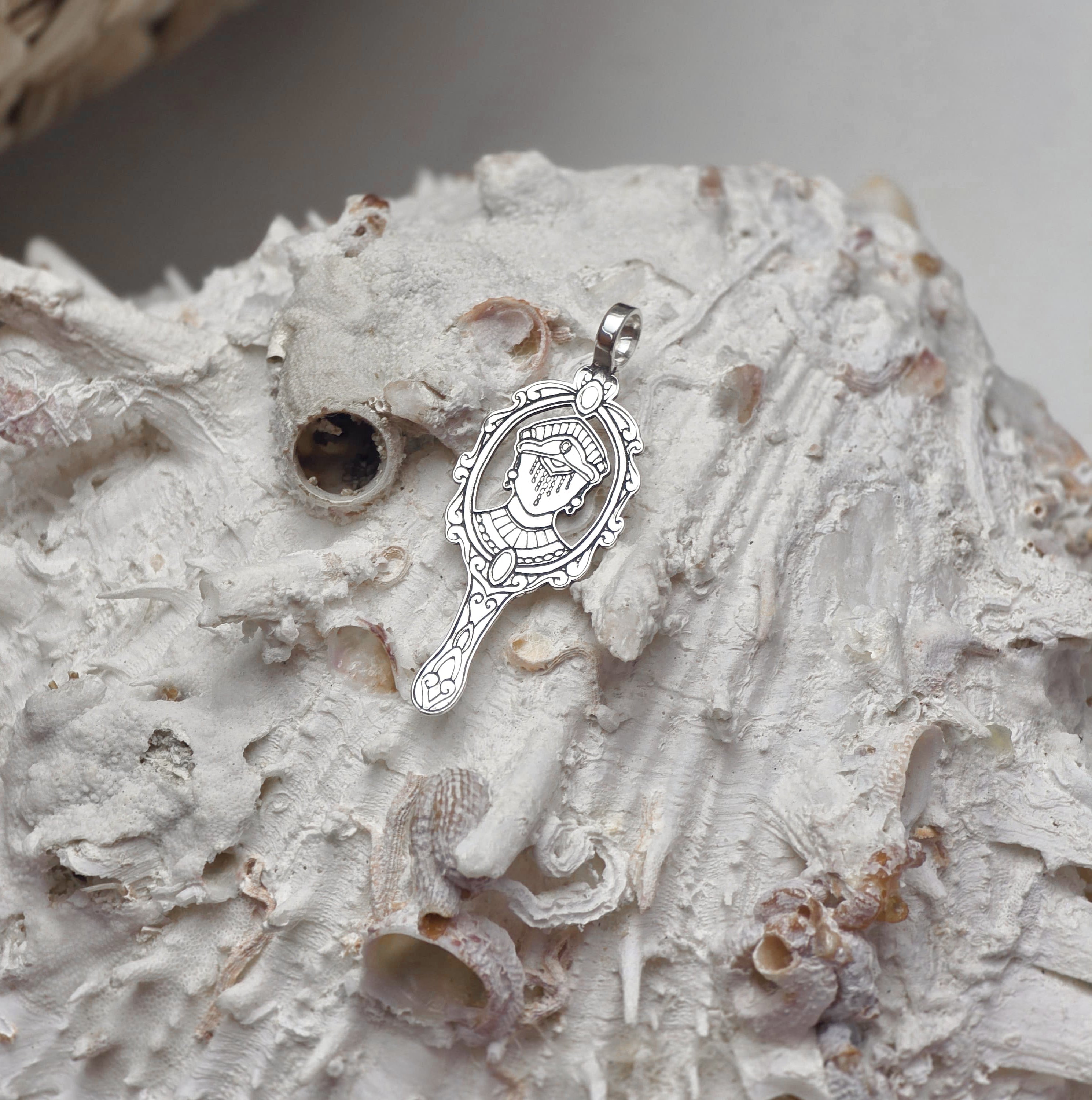 Pingente prata Espelho de Oxum prata 925